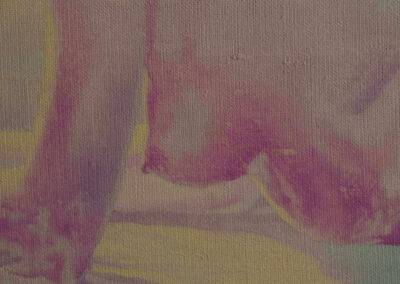 Detail from oil on canvas painting by the artist Mimica Kulenovic, portraying female nude bathers