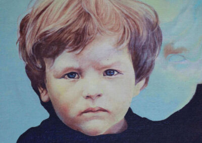 Detail from oil on canvas portrait painting of Mimica Kulenovic's son, Dino.
