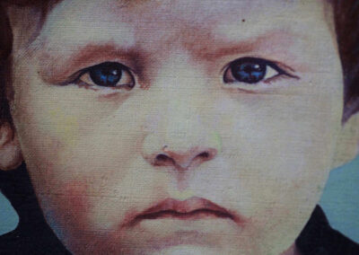 Detail from oil on canvas portrait painting of Mimica Kulenovic's son, Dino.