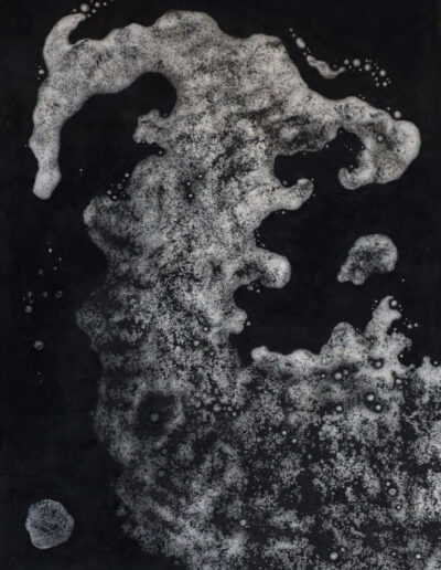 Ink painting by the artist Mimica Kulenovic, portraying a gray spurt.
